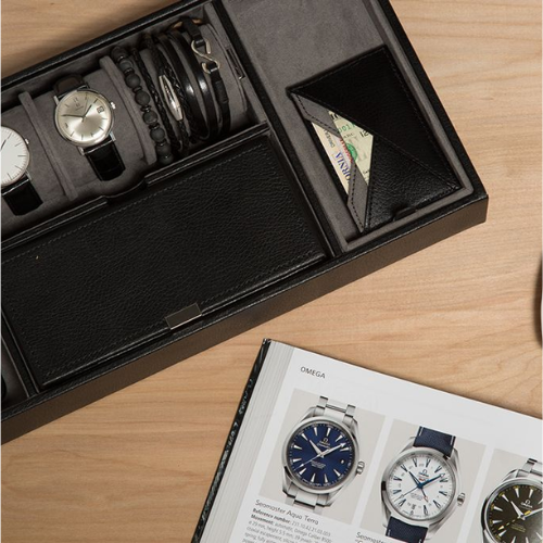 WOLF Howard Valet Tray With Roll - 465103 - urmakerlarsen.no