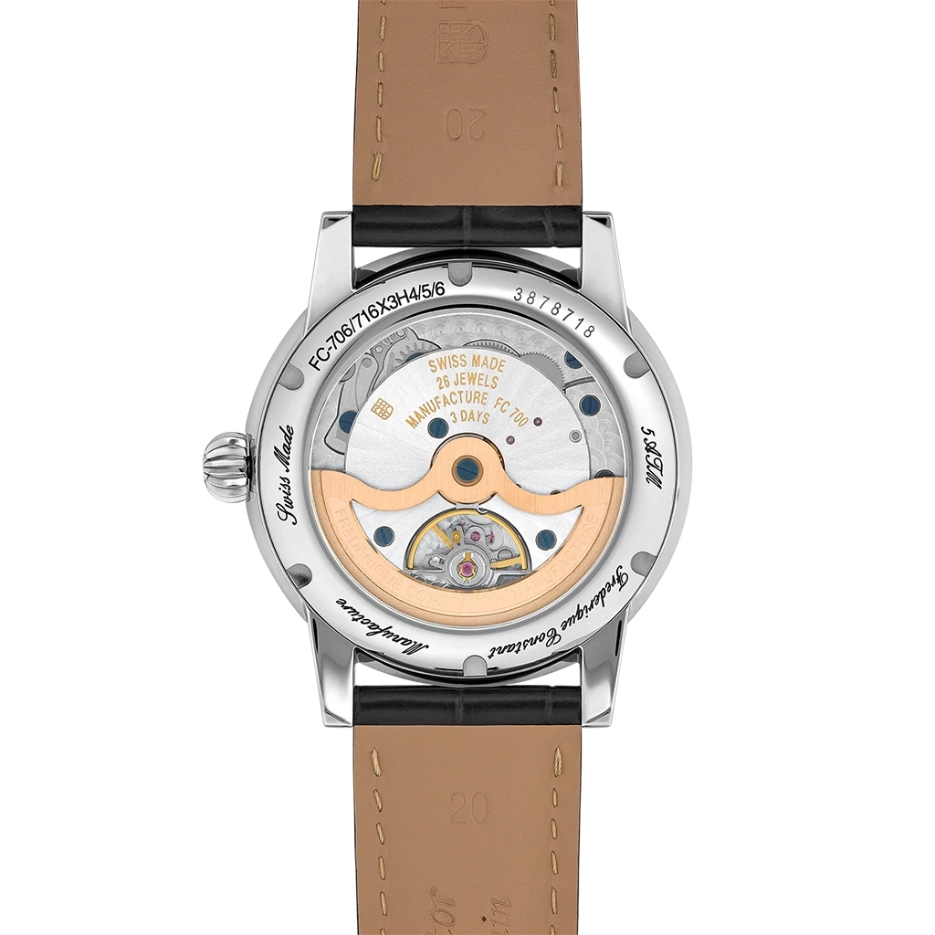 Frederique Constant Classics Date Manufacture FC-706B3H6 herreklokke på 40 mm med in-houseverk, datoring og 72 timer gangreserve. 
