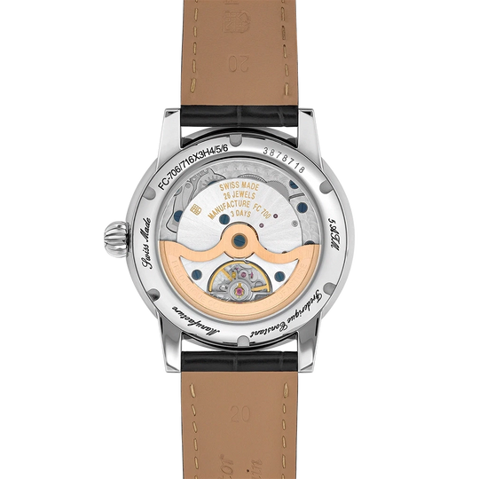 Frederique Constant Classics Date Manufacture FC-706B3H6 herreklokke på 40 mm med in-houseverk, datoring og 72 timer gangreserve. 