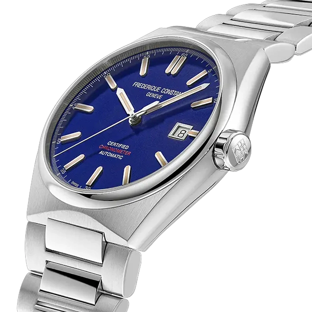 Frederique Constant automatisk herreklokke med stållenke og skinnrem
