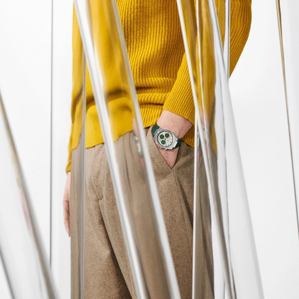 Frederique Constant Highlife Chronograph FC-391SGR4NH6 limitert herreklokke på 41 mm med grønn chronograph og kommer med skinnrem og lenke.