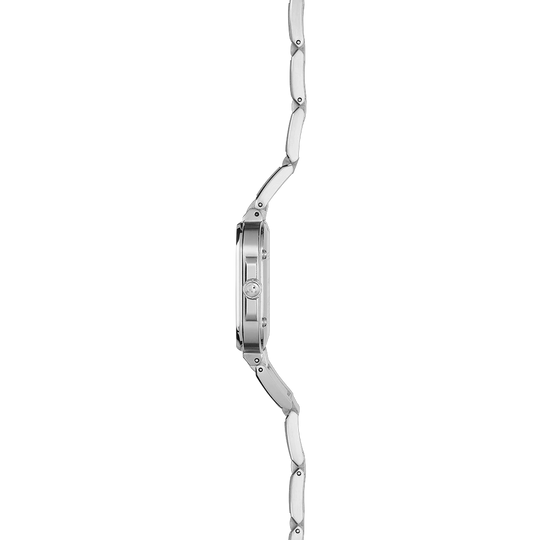 Herbelin Cap Camarat Square dameklokke i stål med champagnefarget skive, lenke og quartzverk.