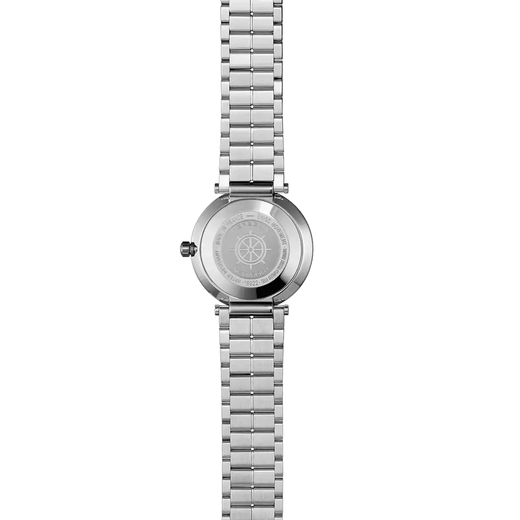 Herbelin Newport Slim 16922BT13 dameklokke i stål med tofarget lenke, champagnefarget skive og quartzverk.