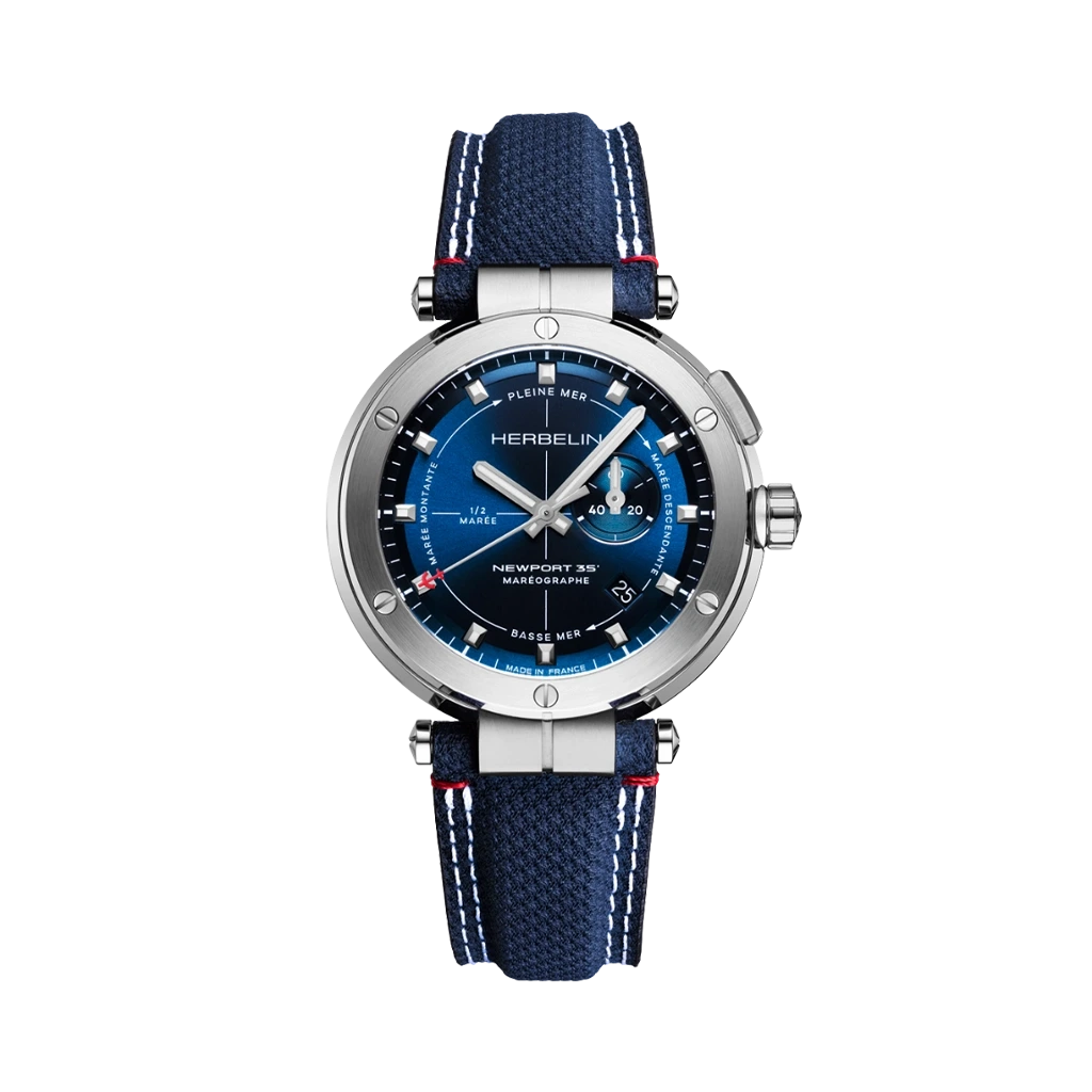 Herbelin Newport Mareograph 35th Anniversity 24688A15 herreklokke på 43 mm med maritimt design og quartzverk.