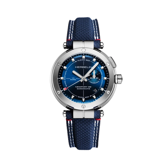 Herbelin Newport Mareograph 35th Anniversity 24688A15 herreklokke på 43 mm med maritimt design og quartzverk.