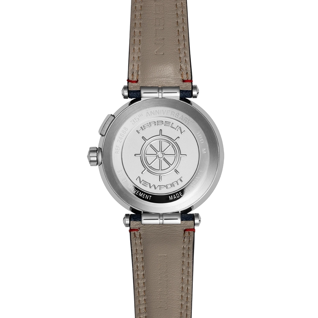 Herbelin Newport Mareograph 35th Anniversity 24688A15 herreklokke på 43 mm med maritimt design og quartzverk.