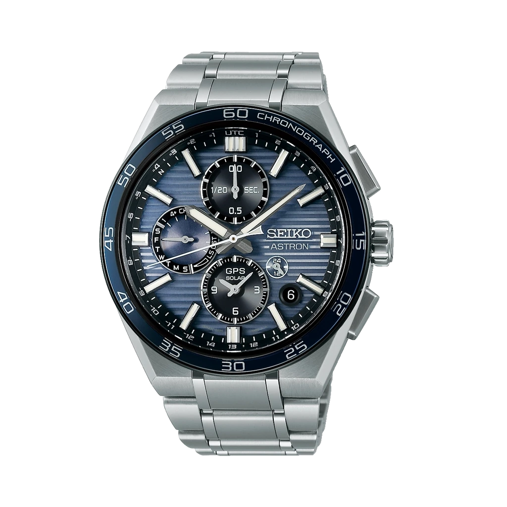 Seiko Astron SSH175 GPS Solar herreklokke på 44 mm i titan med gangreserve på 6 mnd, world timer og perpetualkalender.