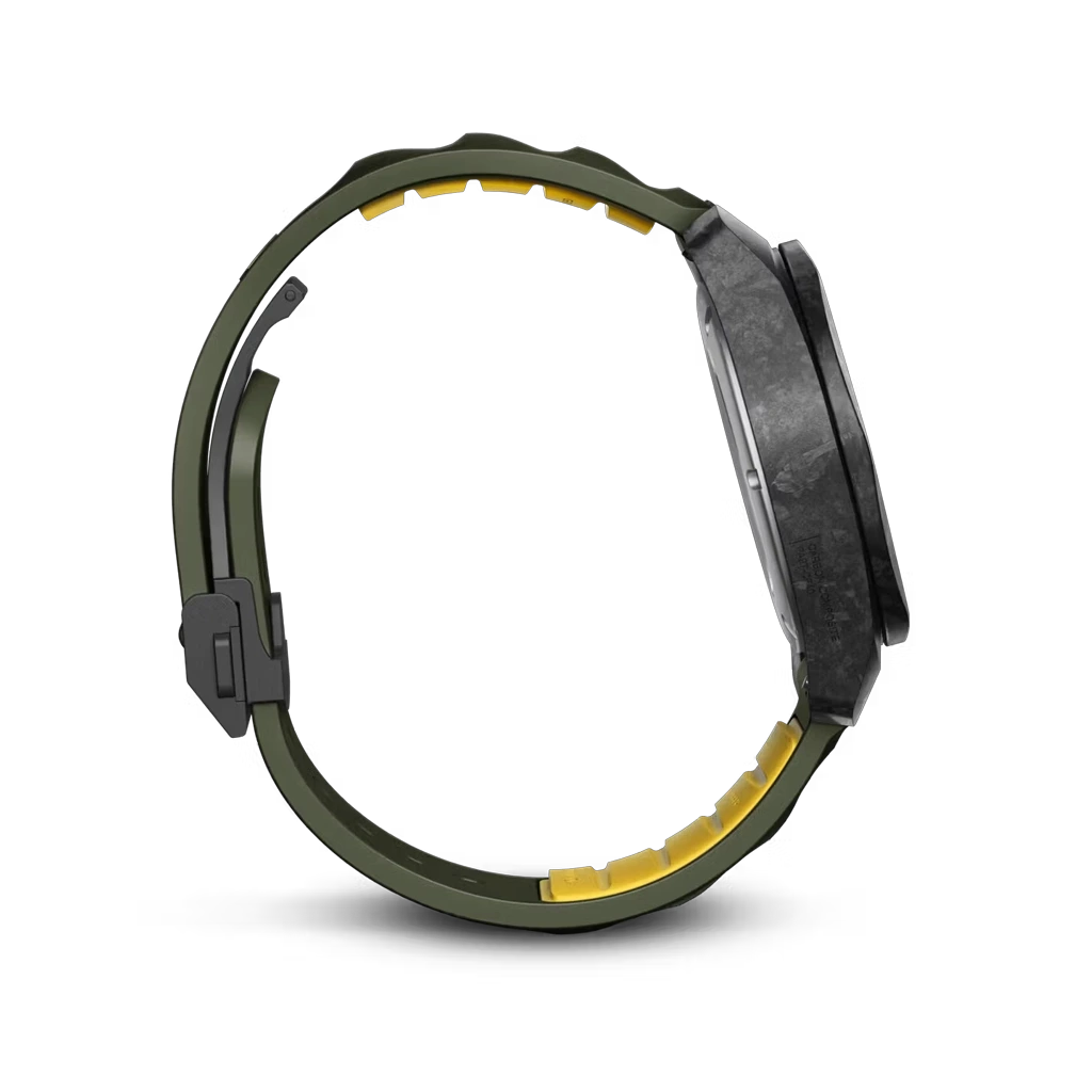 Victorinox I.N.O.X. Automatic herreklokke med grønn skive, kasse i karbon og grønn gummirem. 200 meter vanntett. 