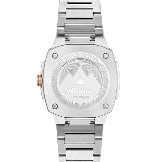 Alpiner Extreme har en 34 x 35,2 mm kasse i tofarget stål med en tofarget stållenke og kommer med quartzverk. Passer begge kjønn.