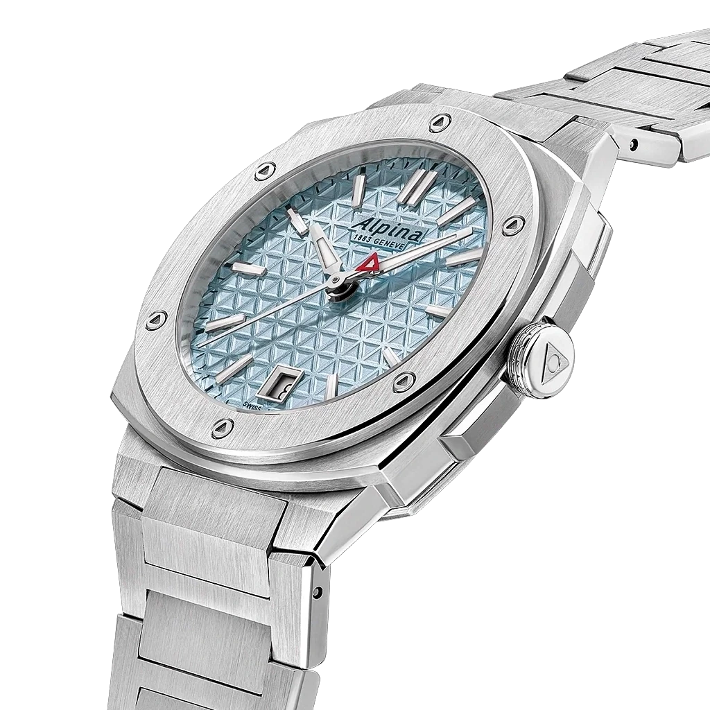 Alpina Alpiner Extreme dameklokke på 34x35,2 mm med quartzverk, kasse og lenke i stål.