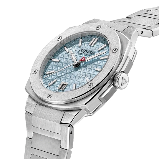 Alpina Alpiner Extreme dameklokke på 34x35,2 mm med quartzverk, kasse og lenke i stål.