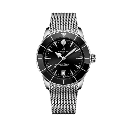Superocean Heritage med sort skive, tre visere og stållenke. 78 timer gangreserve og 200 meter vanntett.