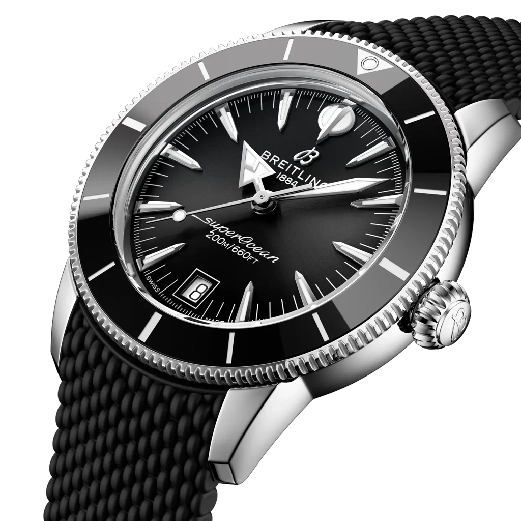 Breitling Superocean Heritage B31 Automatic 40 mm  AB3110241B1S1 med kasse i stål, sort skive og sort gummirem