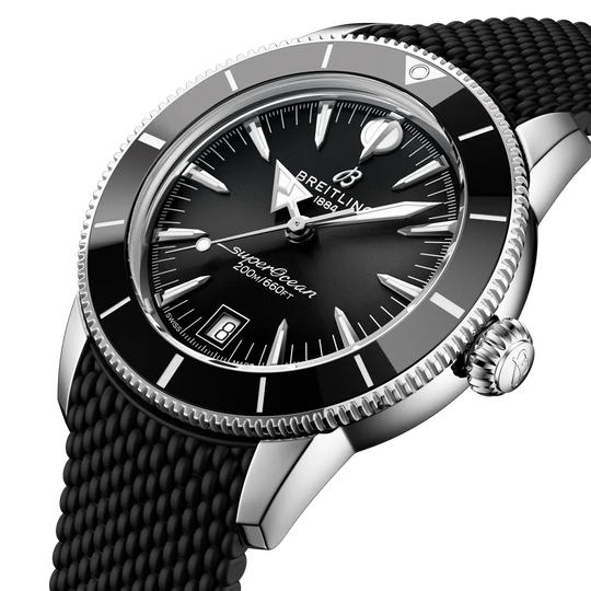 Breitling Superocean Heritage B31 Automatic 40 mm  AB3110241B1S1 med kasse i stål, sort skive og sort gummirem