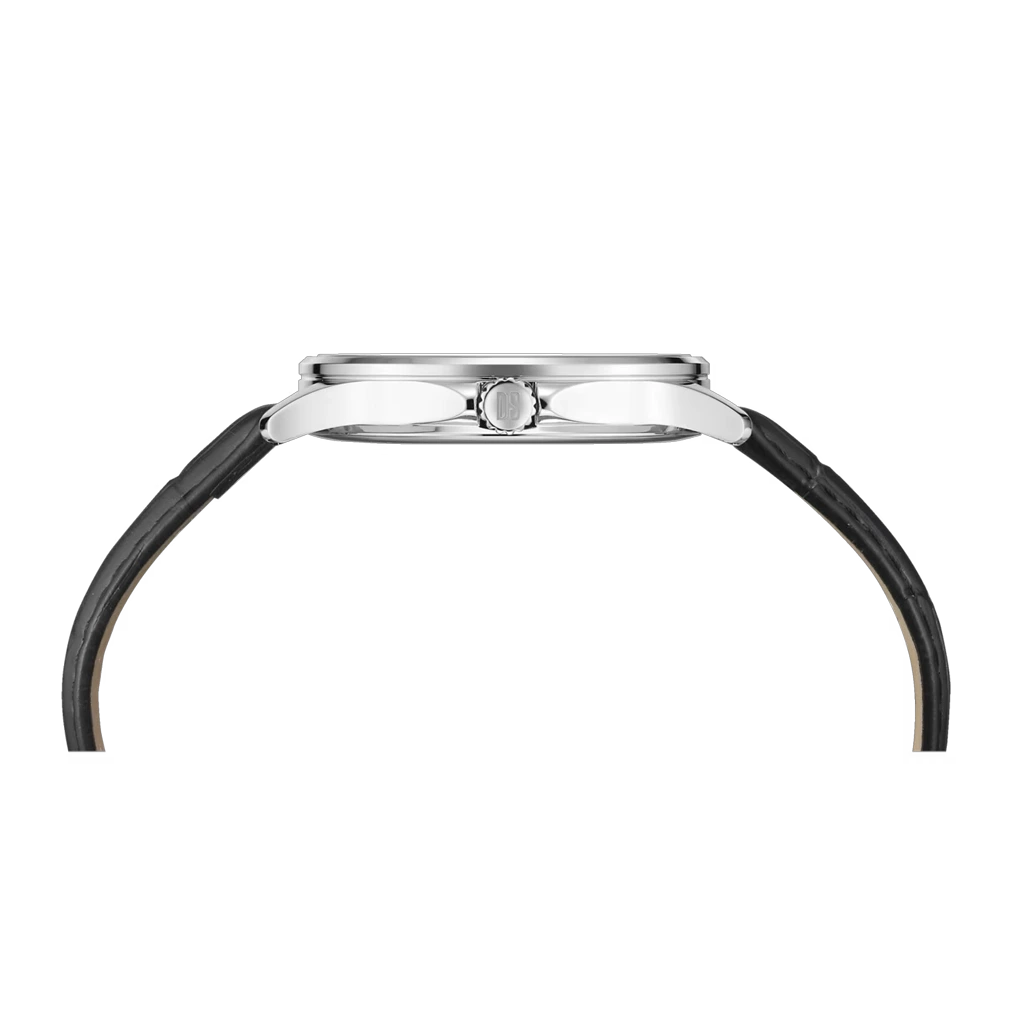 Certina DS-8 Gent C045.410.16.032.00 herreklokke på 40 mm med quartzverk, sølvfarget skive, tall og skinnrem. 