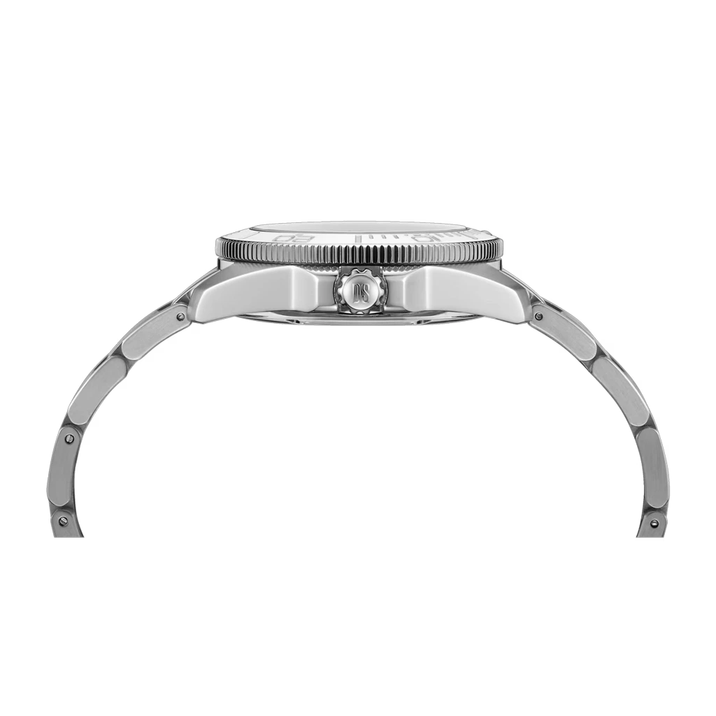 Certina DS Action Diver Powermatic 80 C048.407.11.011.00 herreklokke på 40,5 i stål med automatisk verk, keramisk bezel og hvit skive.