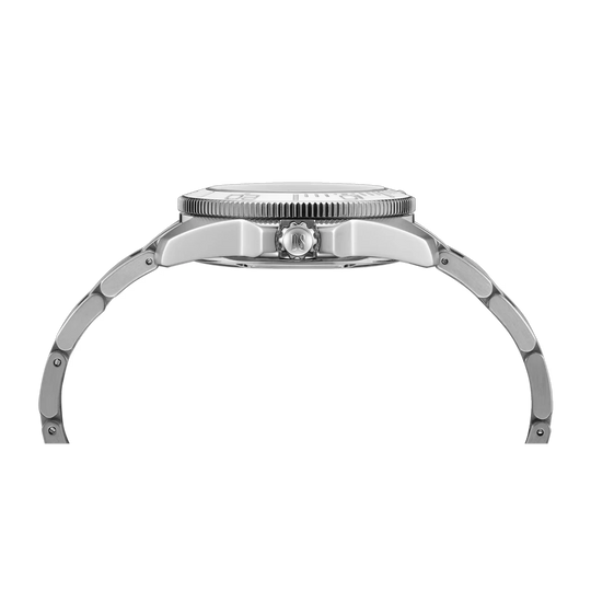 Certina DS Action Diver Powermatic 80 C048.407.11.011.00 herreklokke på 40,5 i stål med automatisk verk, keramisk bezel og hvit skive.