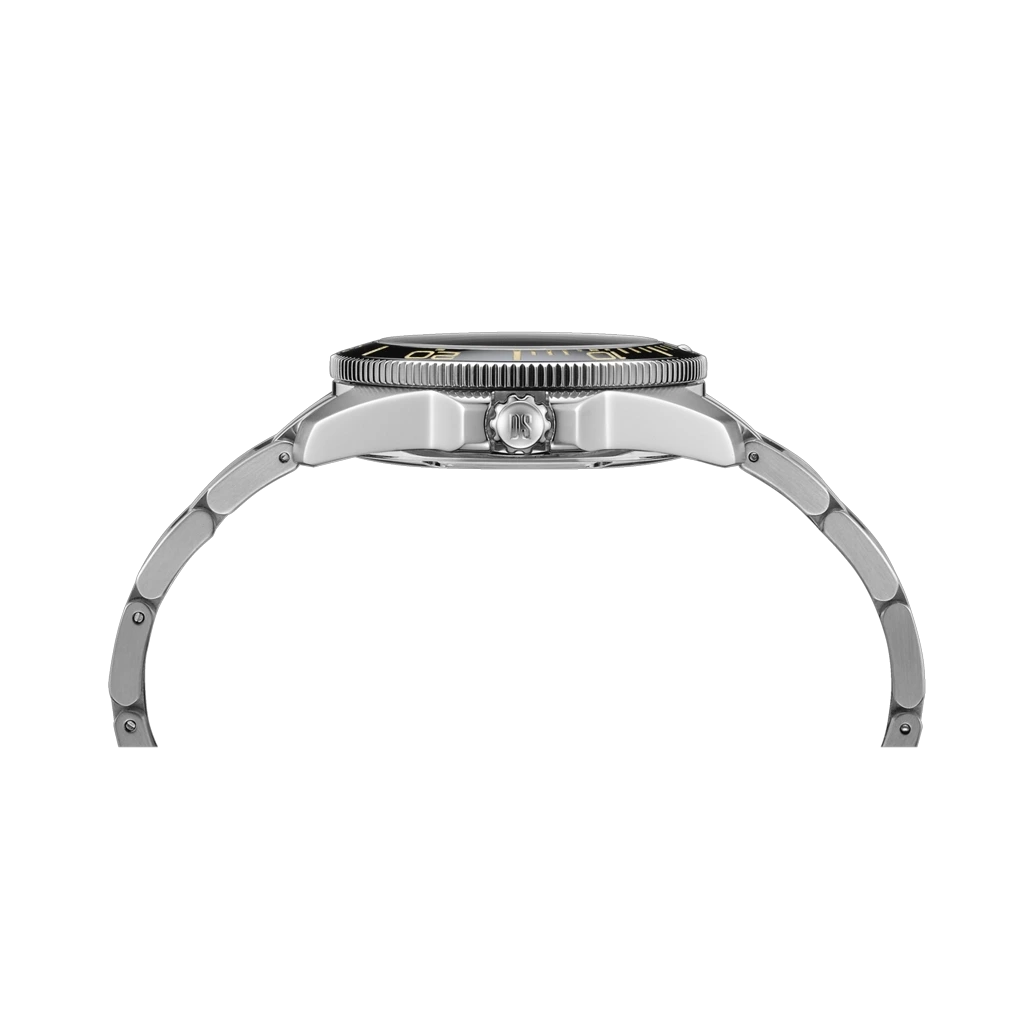 Certina DS Action Diver Powermatic 80 C048.407.11.051.01herreklokke med sort skive og kasse og lenke i stål.