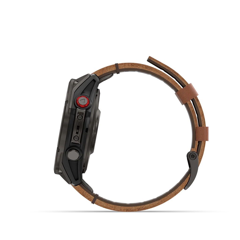 Garmin Fenix 8 Pro Premium - 47 mm, AMOLED Sapphire med opptil 15 dagers batteritid, skinnrem og silikonrem.