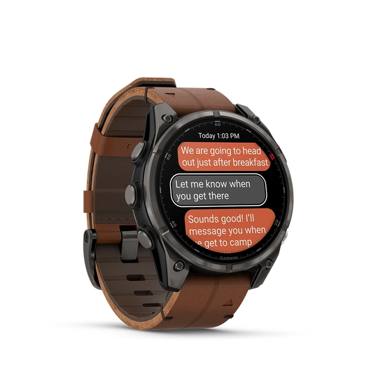 Garmin Fenix 8 Pro Premium - 47 mm, AMOLED Sapphire med opptil 15 dagers batteritid, skinnrem og silikonrem.