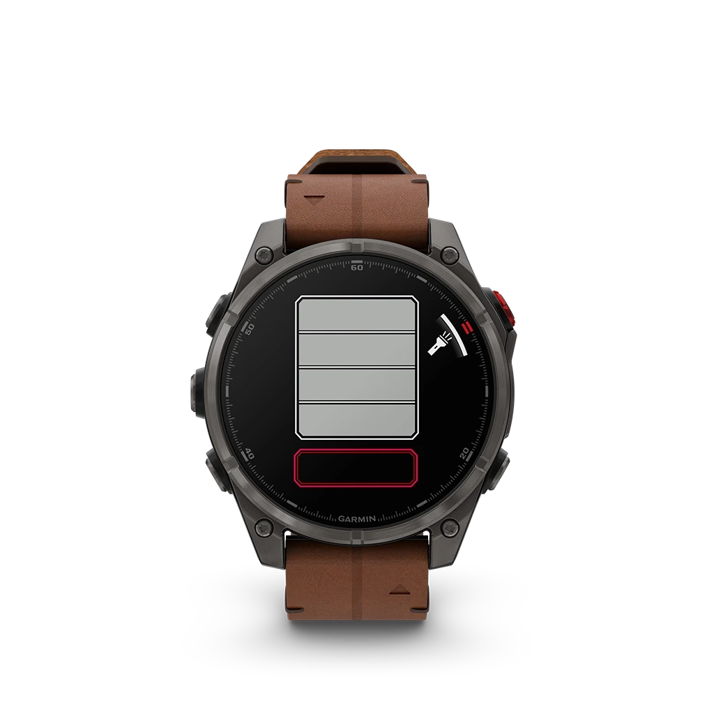 Garmin Fenix 8 Pro Premium - 47 mm, AMOLED Sapphire med opptil 15 dagers batteritid, skinnrem og silikonrem.
