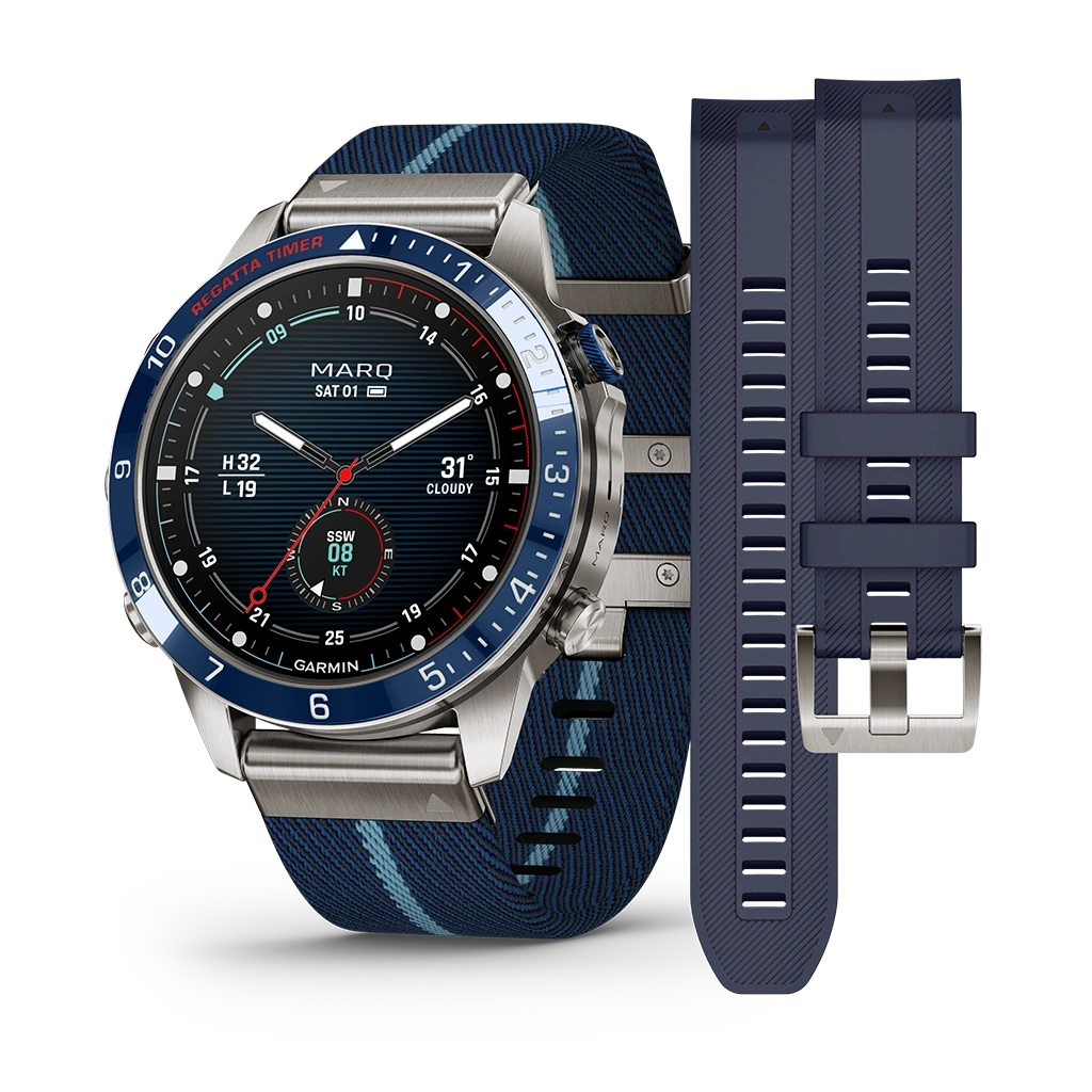 Garmin MARQ® Captain (Gen 2) er en premium smartklokke i de beste materialer med avansert helsesporing og treningsstatistikk.