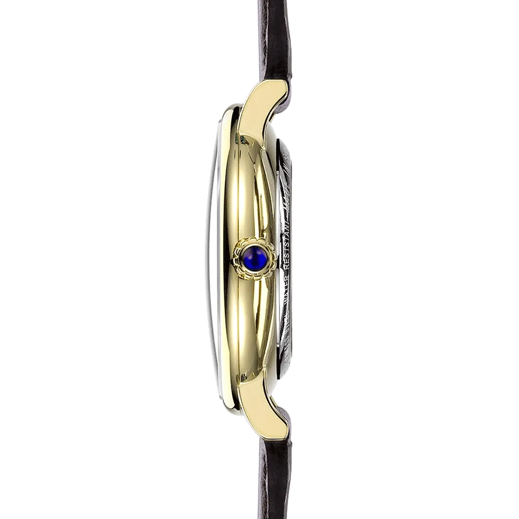 Herbelin Inspiration – elegant sveitsisk automatisk klokke med brun urskive og brun lærrem, klassisk design som passer til både jobb og formelle anledninger.