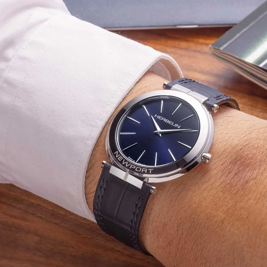 Herbelin Newport Slim Quartz 40 mm - 19522/AP15 - Urmakerlarsen.no