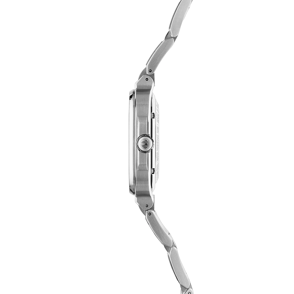 Herbelin Cap Camarat Square herreklokke med grønn skive, stållenke og automatisk verk.