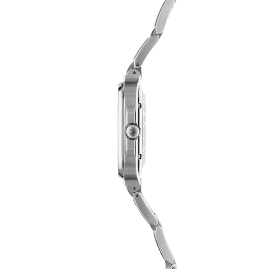 Herbelin Cap Camarat Square herreklokke med grønn skive, stållenke og automatisk verk.