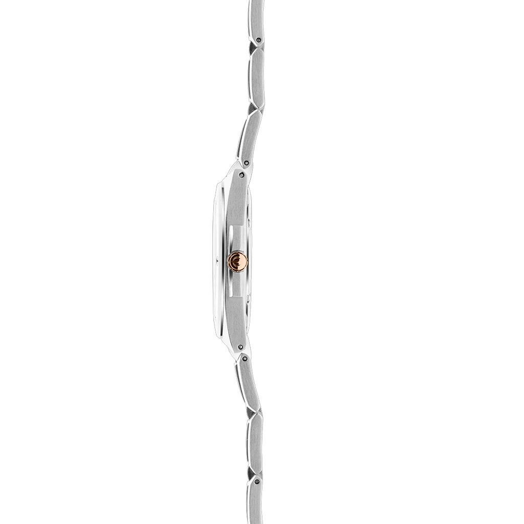 Herbelin Cap Camarat 14545btr49 dameklokke på 33 mm med kasse og lenke i stål og gullfarget PVD belegg. Sort tallskive. 