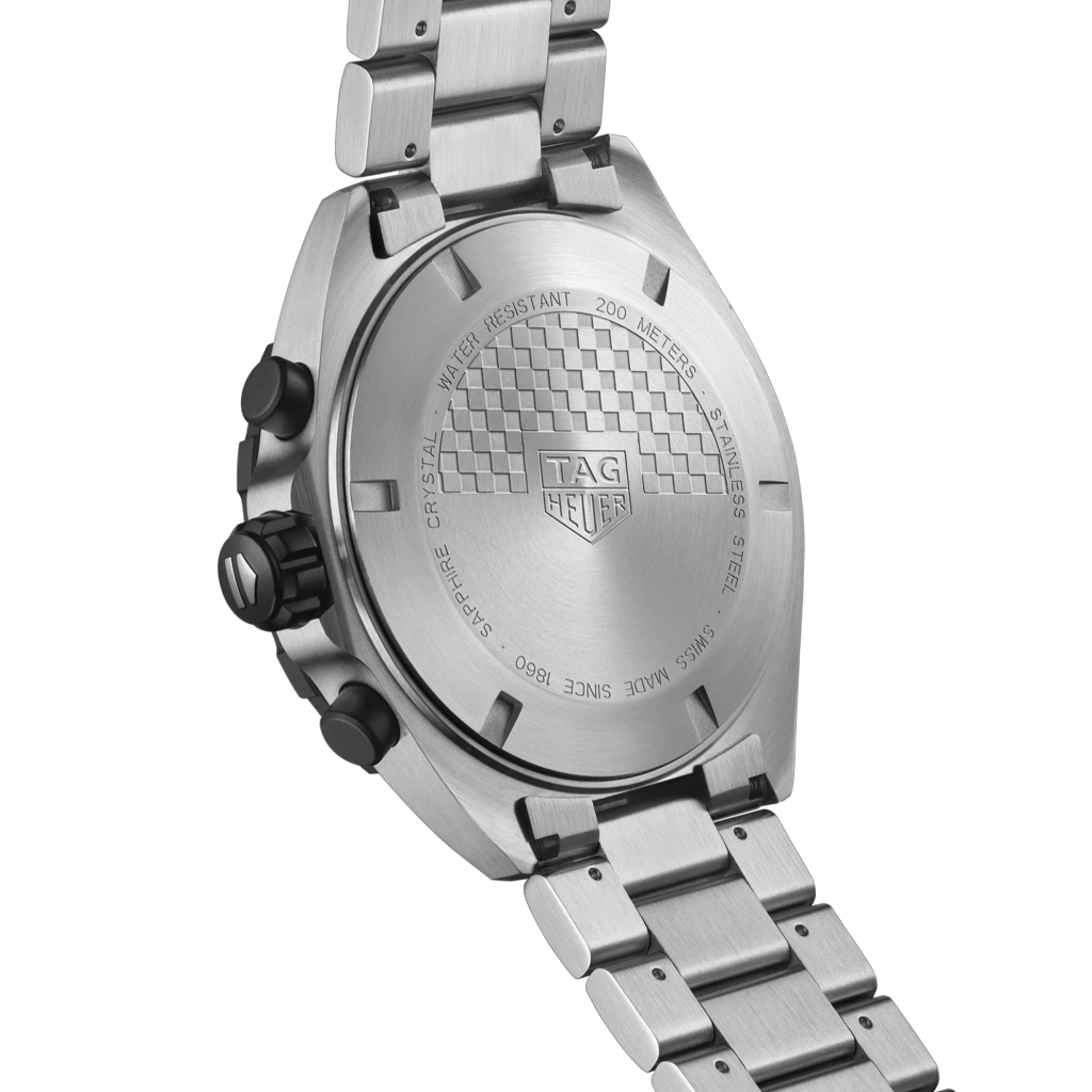 TAG Heuer Formula 1 Chronograph CAZ101AV.BA0842 herreklokke på 43 mm med blå skive, sort bezel med tachymeter og lenke med stål.