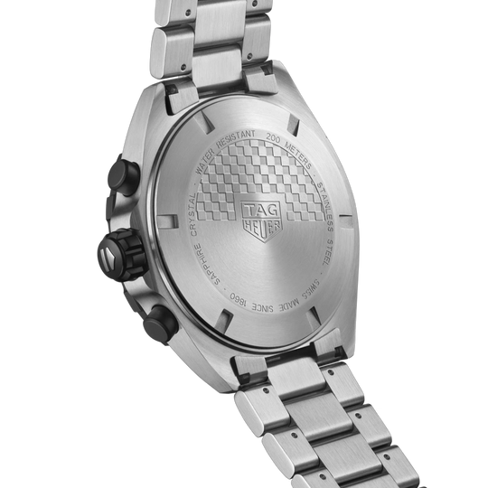 TAG Heuer Formula 1 Chronograph CAZ101AV.BA0842 herreklokke på 43 mm med blå skive, sort bezel med tachymeter og lenke med stål.