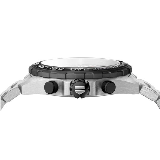 TAG Heuer Formula 1 Chronograph CAZ1010.BA0842 til herre med kasse og lenke i stål og sort skive.
