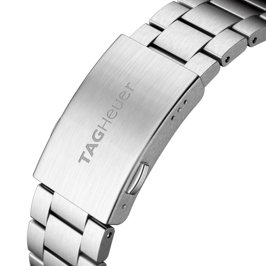 TAG Heuer Formula 1 Chronograph CAZ1014.BA0842 herreklokke på 43 mm med blå skrive, bezel med tachymeter og stållenke med foldelås.