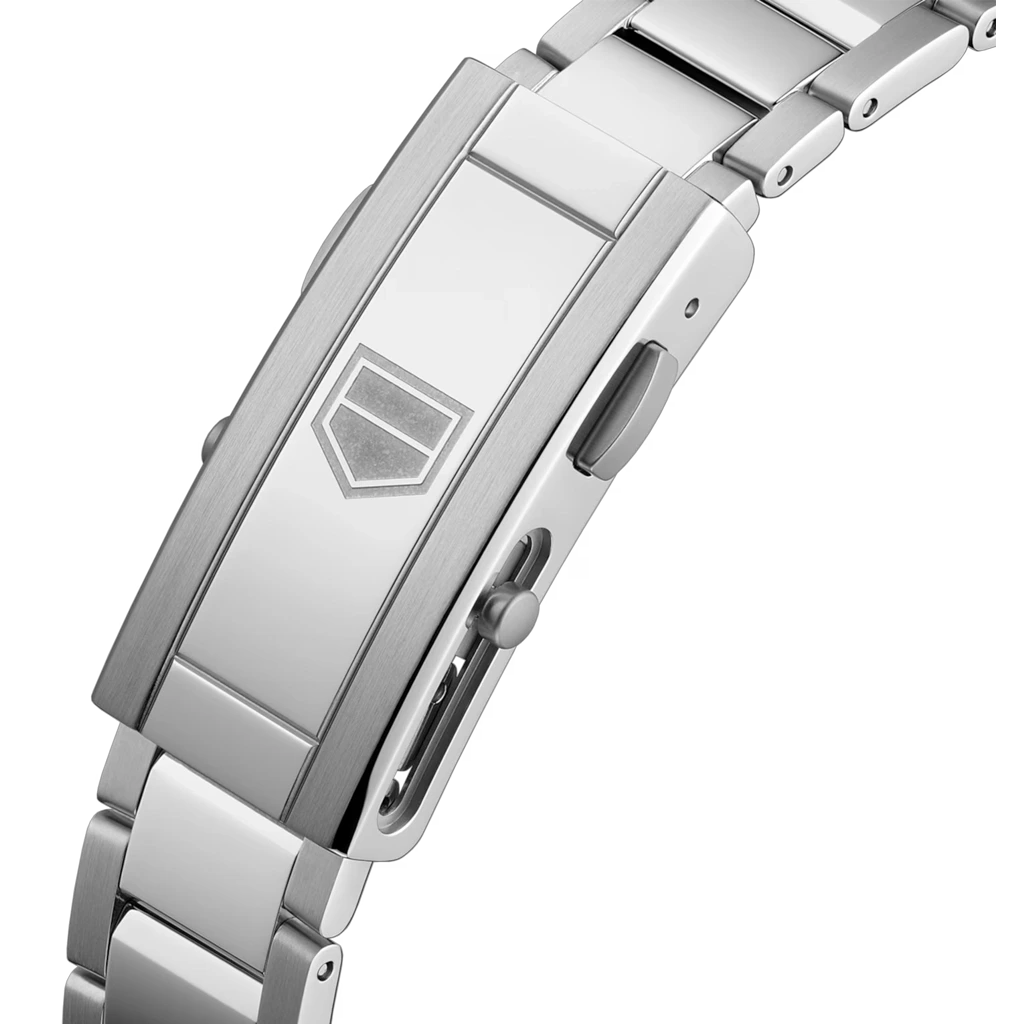 TAG Heuer Aquaracer Professional 300 Date dameklokke på 36 mm med automatisk verk, blå tallskive med diamanter og stållenke.