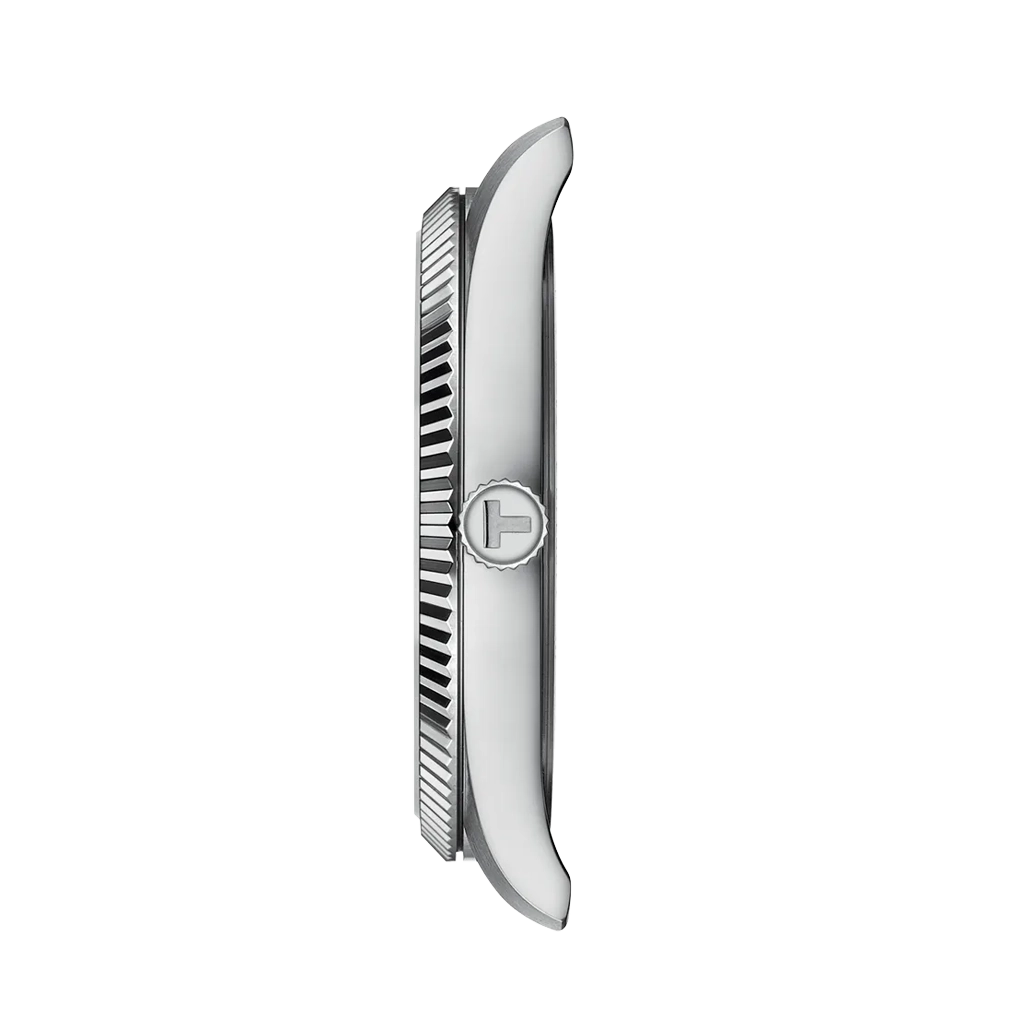 Tissot Ballade klokke til herre på 40 mm i stål med blå tallskive. 100 meter vanntett.