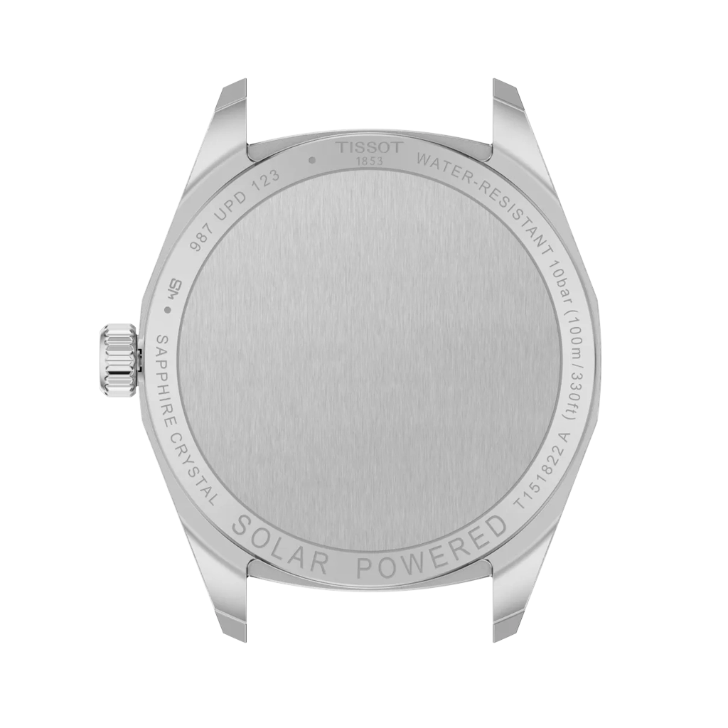 Tissot PRC 100 til dame på 34 mm i tofarget stål med hvit perlemorskive, lenke og quartzverk. 100 meter vanntett.