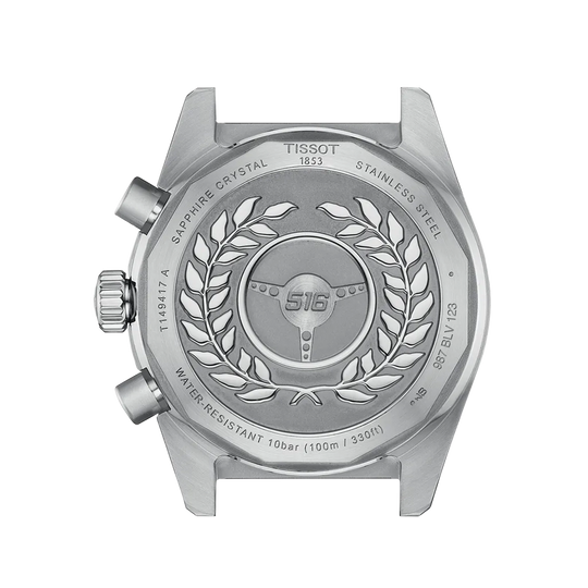 Tissot PR516 herreklokke med chronogrpah på 40 mm med blå skive, kasse og lenke i stål. 100 meter vanntett.