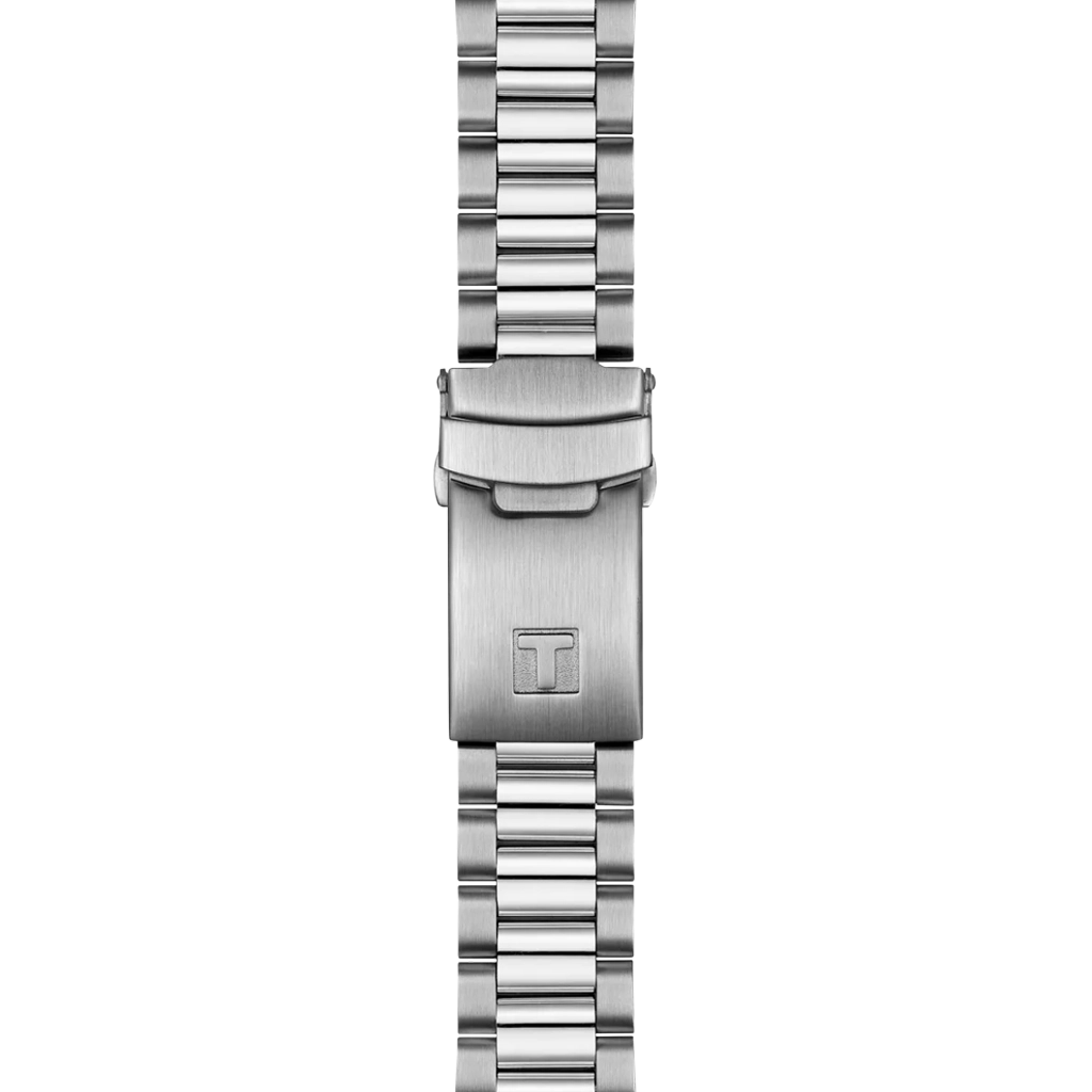 Tissot PR516 herreklokke med chronogrpah på 40 mm med blå skive, kasse og lenke i stål. 100 meter vanntett.