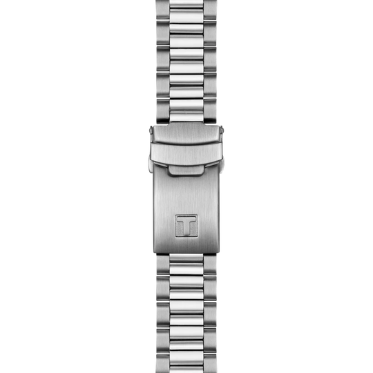 Tissot PR516 herreklokke med chronogrpah på 40 mm med blå skive, kasse og lenke i stål. 100 meter vanntett.