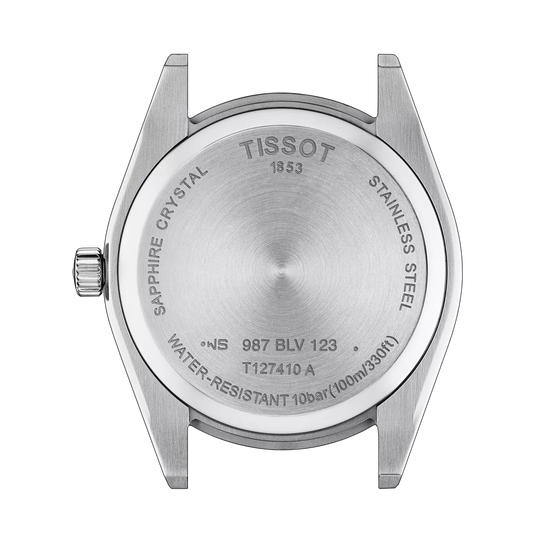 Tissot Gentleman T127.410.11.041.00 herreklokke på 40 mm i stål med quartzverk og blå skive. 