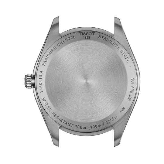 Tissot PR 100 T150.410.11.051.00 herreklokke i stål med quartzverk og sort skive.