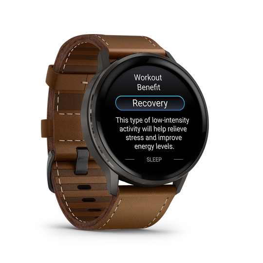Garmin Venu 4 - 45 mm 010-03014-03 til herre i stål med AMOLED-skjerm, skinnrem og ekstra silikonrem. Opptil 12 dagers batteritid.