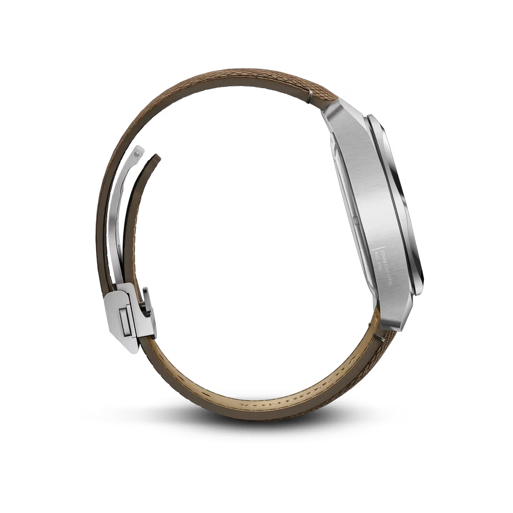 Victorinox I.N.O.X. Automatic herreklokke på 41 mm med blå skive, brun trerem + en ekstra blå gummirem. 200 meter vanntett.