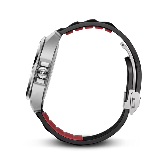Victorinox I.N.O.X. Automatic herreklokke med sort skive, kasse i stål og gummirem. 200 meter vanntett.