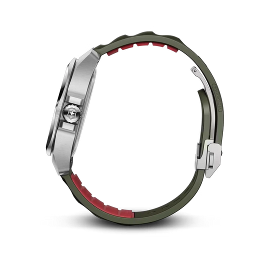 Victorinox I.N.O.X. Automatic herreklokke i stål på 41 mm med grønn skive og grønn rem. 200 meter vanntett.