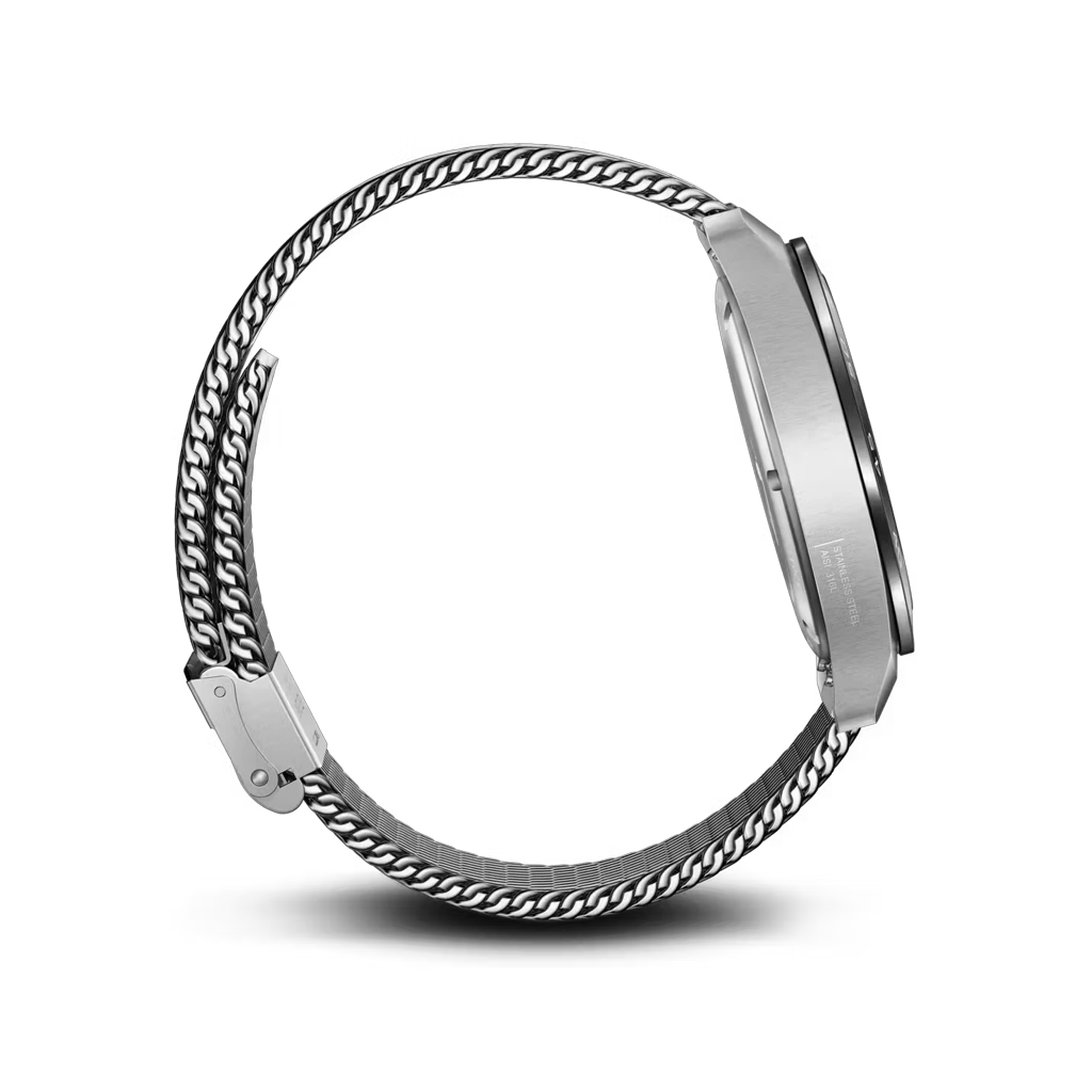 Victorinox Swiss Army 242043 er en herreklokke med quartzverk, sort skive og stållenke. 