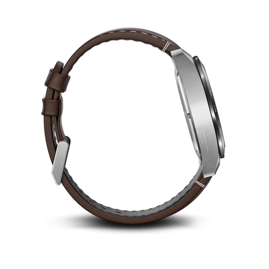 Victorinox Swiss Army Chronograph herreklokke meed quartzverk, sort skive med kronografer og brun skinnrem.