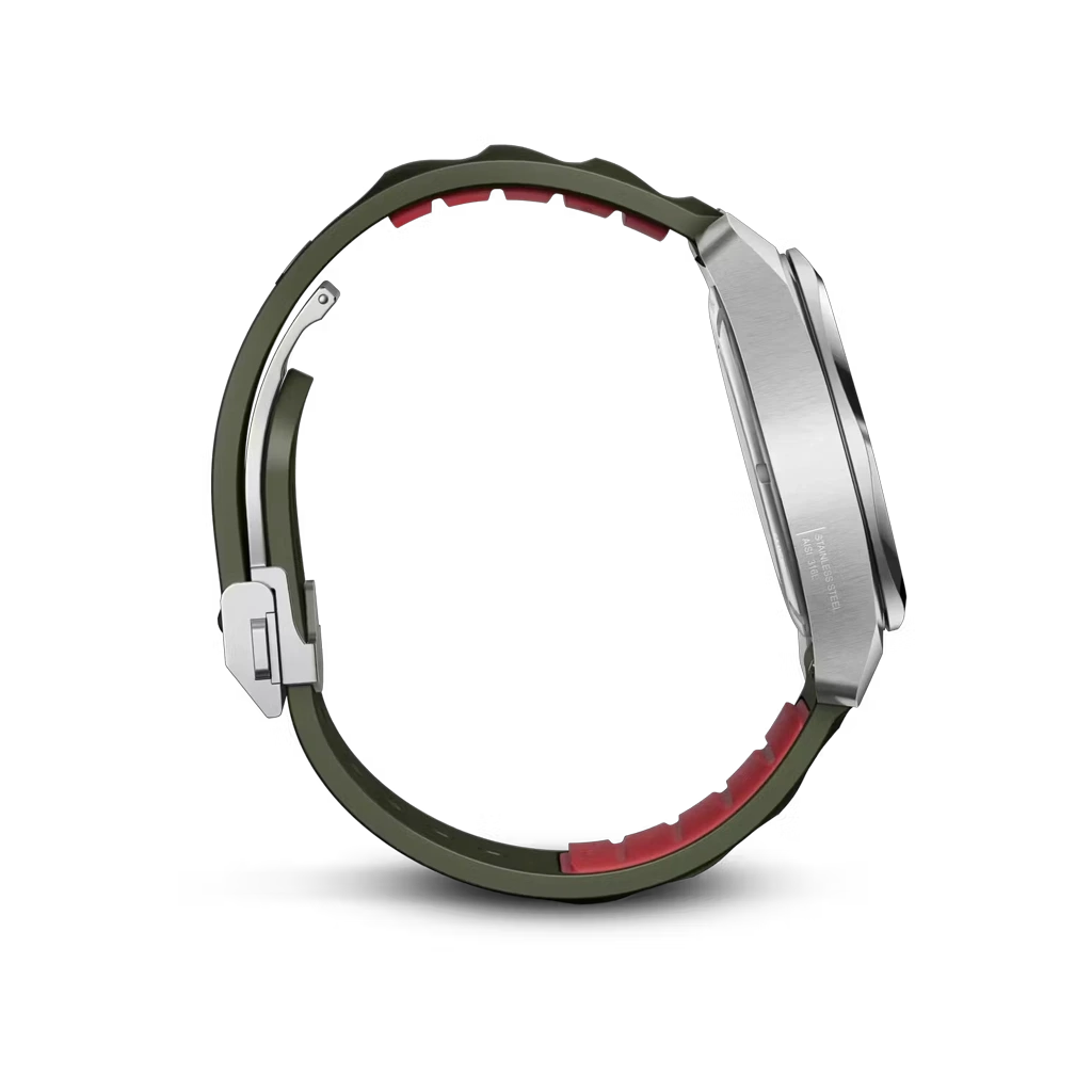 Victorinox I.N.O.X. Automatic herreklokke i stål på 41 mm med grønn skive og grønn rem. 200 meter vanntett.